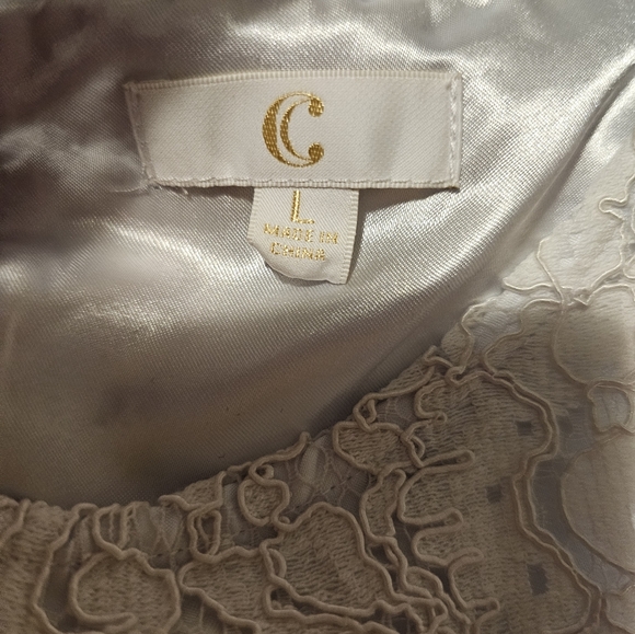 Charming Charlie White Lace Shirt Dress sz L - Picture 3 of 4